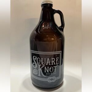 Square Knot Brewing Brown Glass Growler